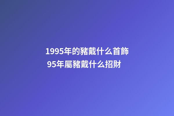 1995年的豬戴什么首飾 95年屬豬戴什么招財-第1張-觀點(diǎn)-玄機(jī)派